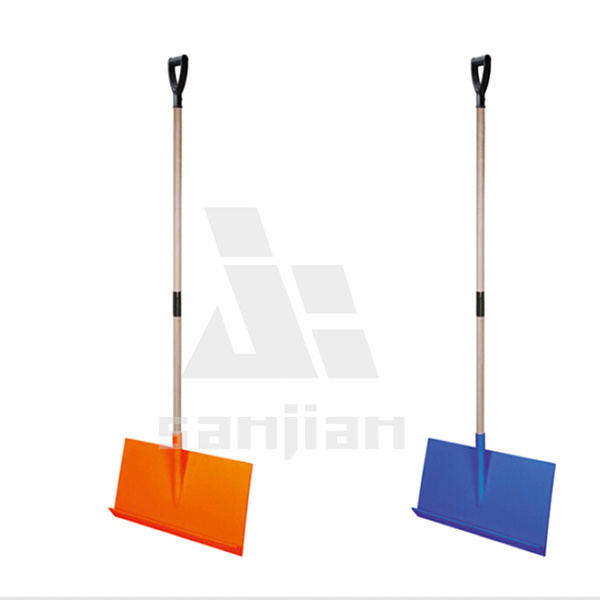 20-Inch Snow Shovel/Pusher Combo with Wear Strip and D-Grip Handle
