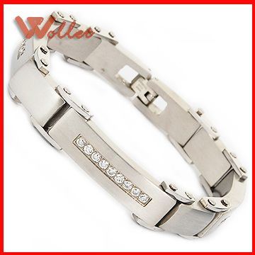 Rhinestone Bike Chain Bracelet Stainless Steel Jewelry (STB-2336)