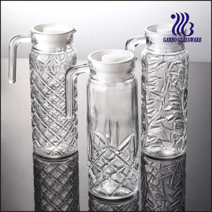 1L Engraved Glass Jug / Pitcher with Carved (GB1101ZS)