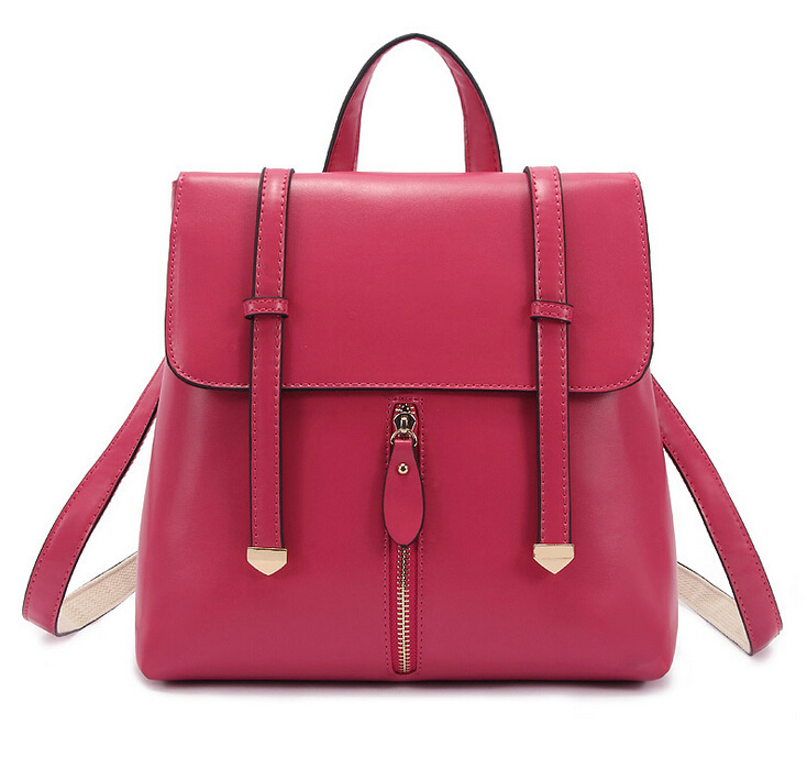 Fashionable PU Leather School Bag Satchel Backpack (XB052)