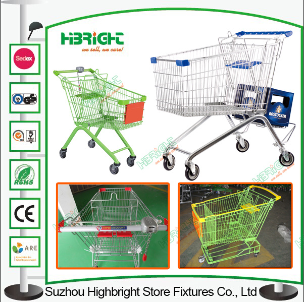 TPR Castors Plastic Coating Supermarket Shopping Cart Trolley