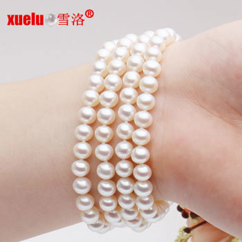 5-6mm 4strands Fashion Cultured Freshwater Pearl Bracelet Jewelry