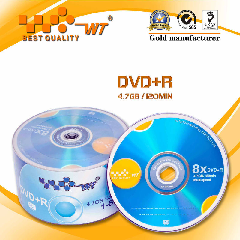 Blank DVD+/-R 120min/4.7GB/8X (WT A Grade Blank Disc)