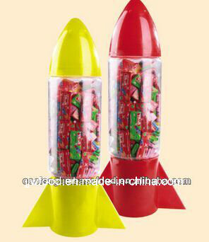 Rocket Designe Stick Fruit Bubble Gum with Super Tattoo
