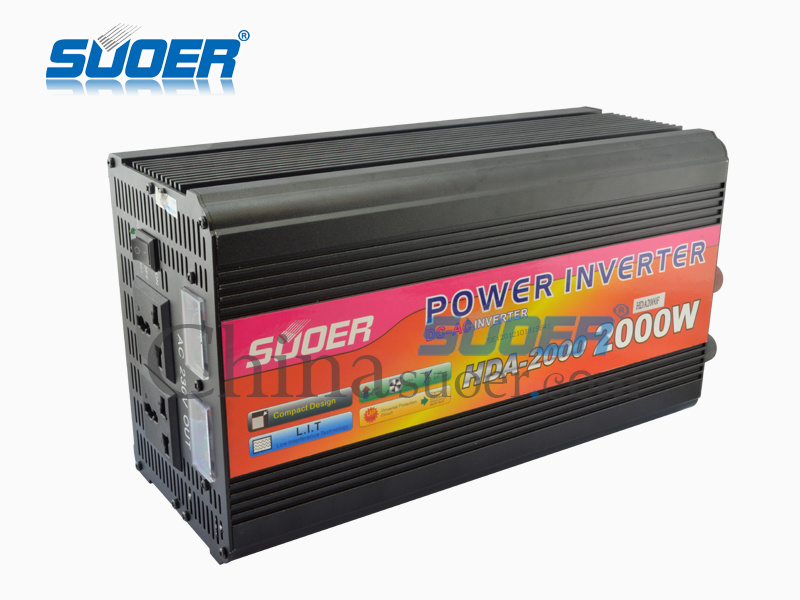 Suoer Power Inverter 2000W Solar Power Inverter 48V to 220V for House Use with CE&RoHS (HDA-2000F)