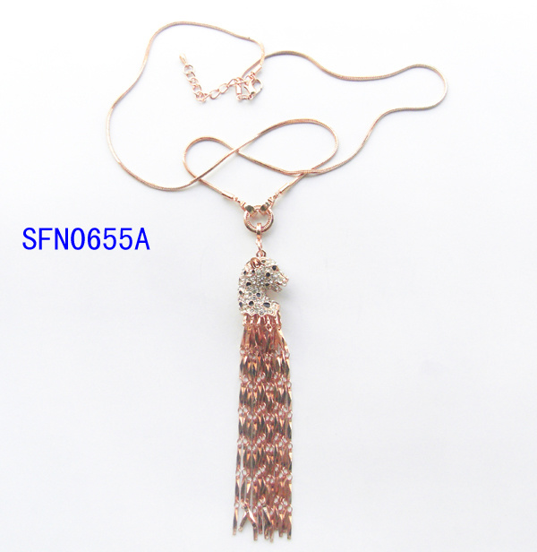 Fashion Alloy Flower Accessories/Pendant Pearl Necklace (SFN0048A)