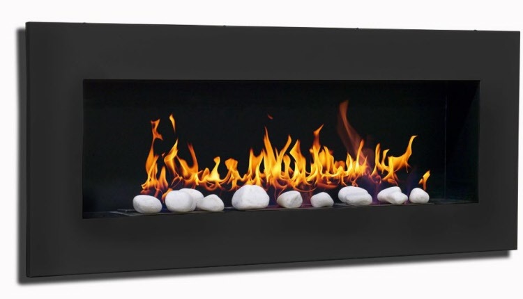 Bio-Ethanol Fireplace Wall Insert Black