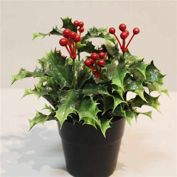 Fake Artificial Potted Plant in Plastic Planter for Christmas Table Decoration for Sale