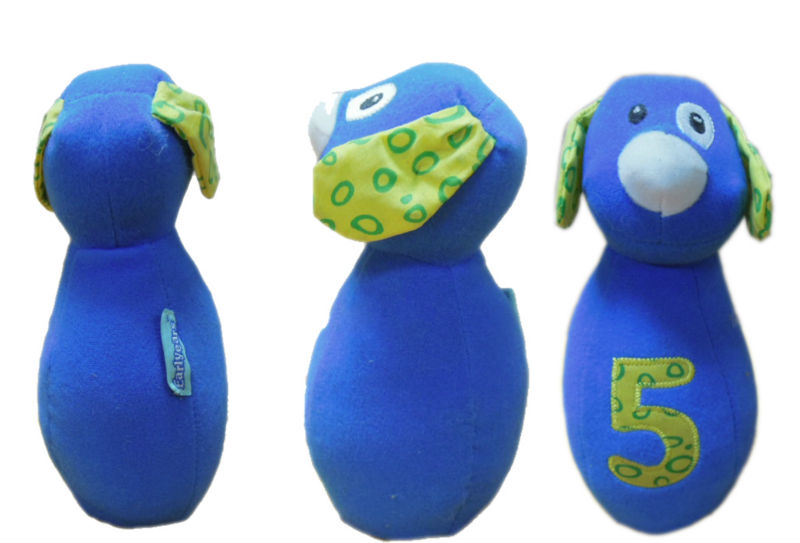 Blue Plush Bowling Toys with Numbers