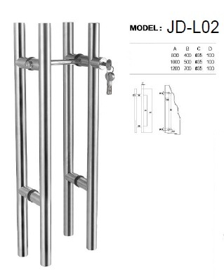 Stainless Steel Handle with Lock for Glass and Wooden Door (JD-L02)