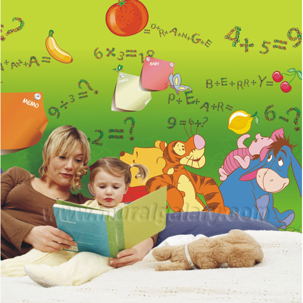 L2-00024 Green Naturalal Wall Mural Paper for Kids Room