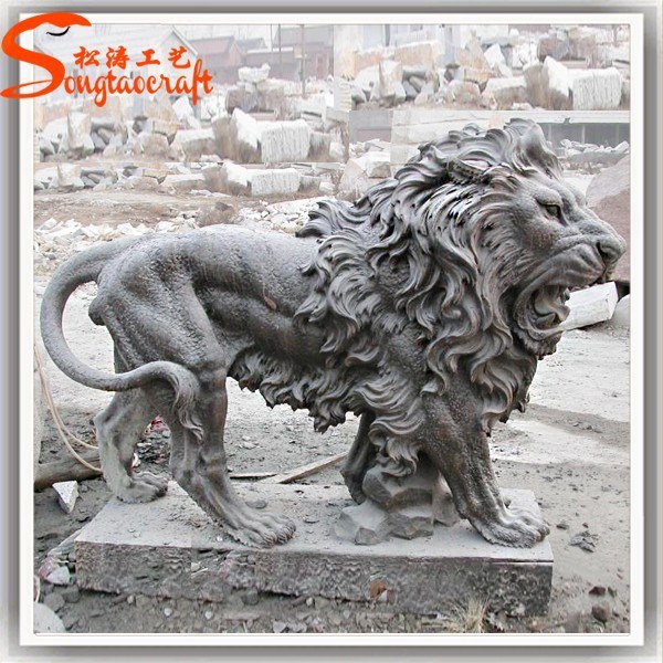 Outdoor Large Animal Sculptures White Marble Stone Lion Sculpture