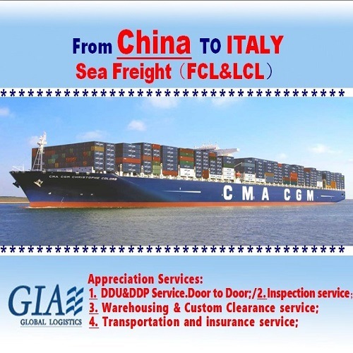 Sea Shipping Container Freight From China to Italy