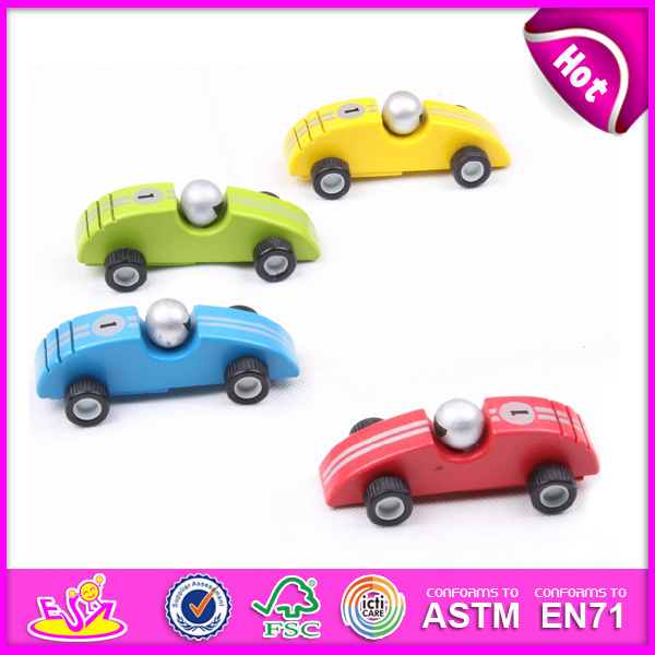 2014 Colorful Wooden Kids Car Toy for Kids, Cheap Mini Wooden Car Toy for Children, Cartoon Wooden Car Toys for Baby W04A075