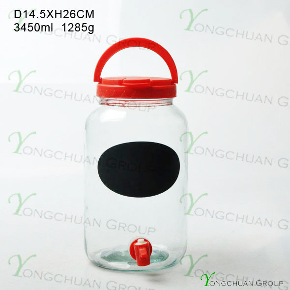 3000ml Glass Bottle with Faucet with Black Board