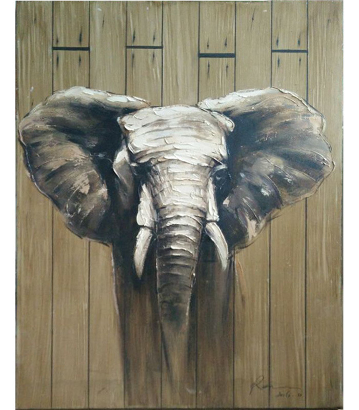 Modern Abstract Handmade Canvas Elephant Painting