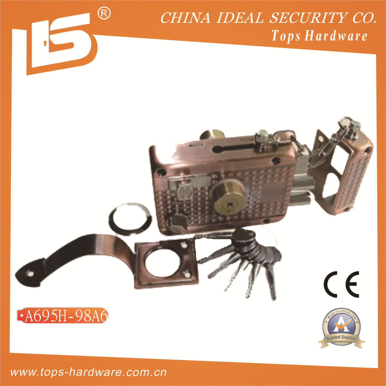 Security High Quality Door Rim Lock (A695h-98A60