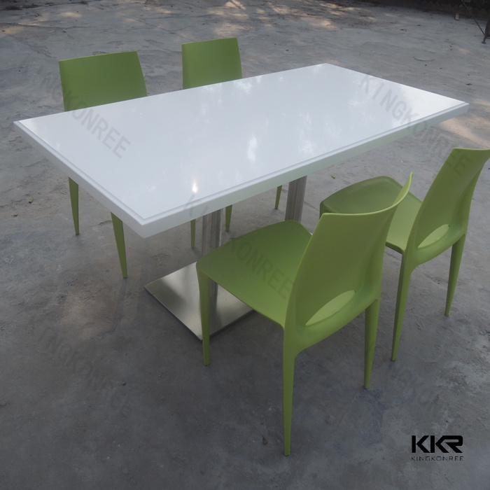 Square Solid Surface Modern Coffee Shop Dining Table