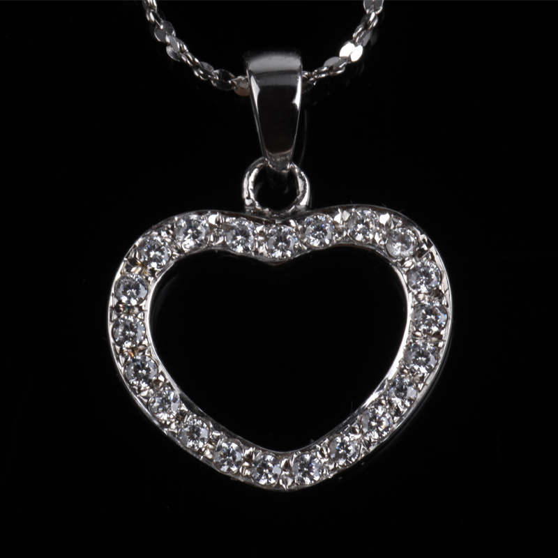 Factory Price Beautiful Jewellery Heart Shape Fashion Silver Jewelry Necklace