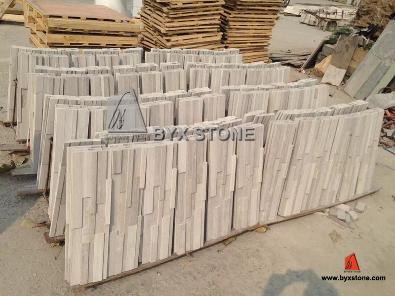 White Wood Marble Culture Stone Wall Cladding for Decoration