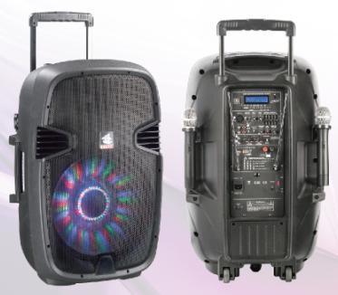 2X15'' 2-Way Portable Battery Speaker PS-1215bt-Iwb (LED)