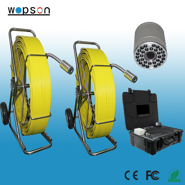 Drain CCTV Pipe Inspection Camera, 50mm Camera, 60m/120m Cable, Record, Counter
