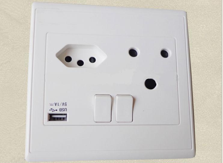 USB Wall Socket for African and Brazil Market