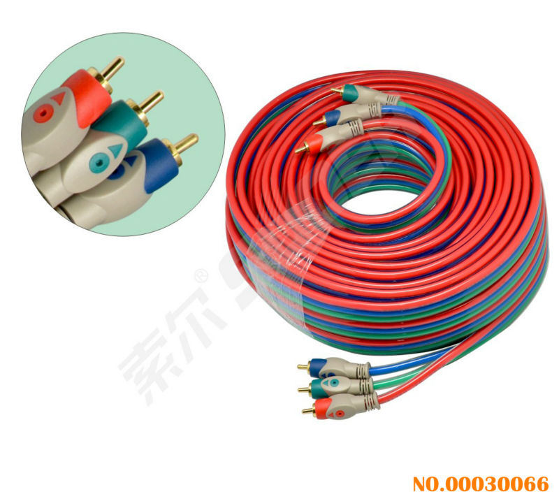 20m AV Cable 3 RCA to 3 RCA Male to Male Component Cable (AV-628-component cable-20M)
