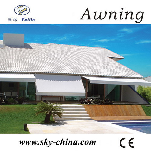 Strong and Durable Sided Retractable Awning for Shop