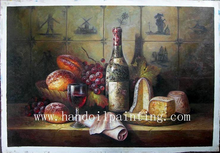 Wine Bottle Oil Painting (2)