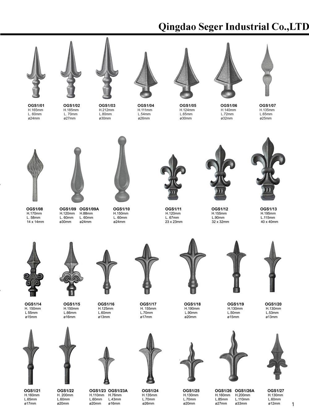 Wrought Iron/Cast Iron Ornamental Fence Parts
