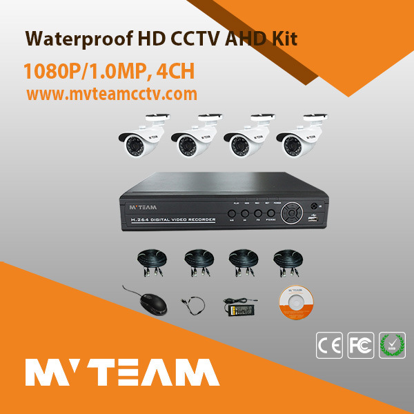 720p Ahd DVR Kit with 4PCS 720p HD Ahd Cameras Support IR Night Vision Smartphone Surveillance