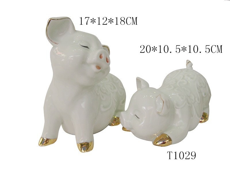 Porcelain Pig Sculpture Crafts Gifts (NCC899)