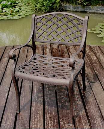 Outdoor Patio Garden Cast Aluminum Stationary Chair Furniture