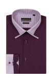 Men's Business Long Sleeve Contrast Collar&Cuff Shirt