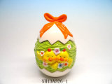 Ceramic Egg Shape Chick Cookie Jar /Ceramic Canister for Easter Gifts