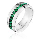 May Birthstone Emerald CZ Eternity Band Ring