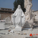 Natural White Marble Jesus Figure Granite Sculpture