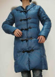Ladies' Long Sleeve Long Buttom Down Jacket (003)