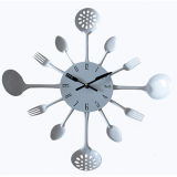 New White Wall Clock for Kitchen Decoration (T6120W)