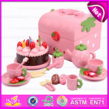 2015 New Wooden Cake Play Toys for Kids, Popular Wooden Toy Birthday Cake for Children, Wooden Kitchen Toy Cake Play Set (W10B101)