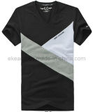 V-Neck T-Shirt with Patches