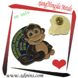 Custom Metal Gold Plated Monkey Badge