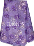 2013 Fashion Velvet Lace Fabric with Crystal Cl4042-5