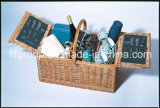 Rectangular Steamed Covered Willow Picnic Basket