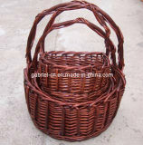 Brown Willow Basket with Handle(WBS037)