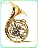 New Style French Horn, 4key Double French Horn Gold Lacquer