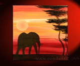 Handmade African Art Animal Oil Painting (AN-017)