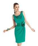 Elegent Green Sleeveless Short Chiffon Party Prom Evening Dress