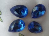 Sapphire Blue 18X13mm Pear Glass Gems Foiled Jewellery